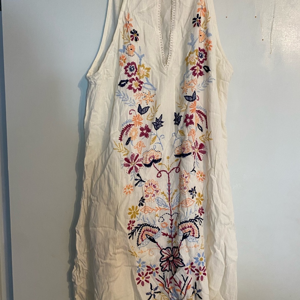 O'Neill Cream Halter Sundress Sleeveless Mini